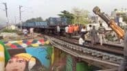 Train Accident in Andhra Pradesh: Services Disrupted As Goods Train Collides With Girder Due to Heavy Loading Near Anakapalli (Watch Video)