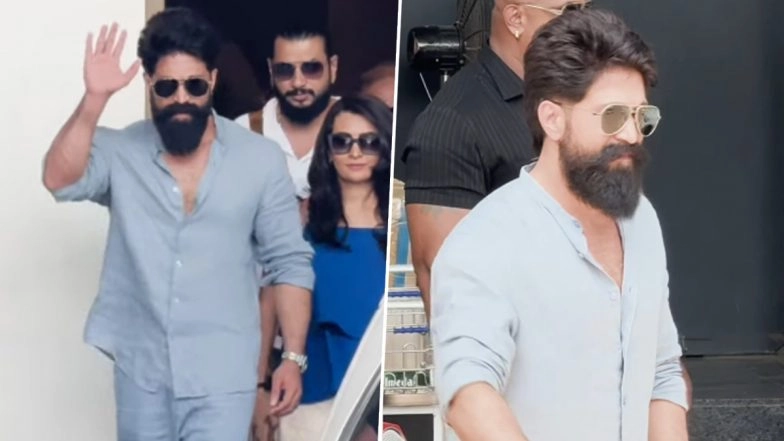 ‘KGF’ Star Yash Looks Uber Cool With Rugged Short Beard and Crisp Haircut As He Happily Waves at Fans After Landing in Mumbai for ‘Toxic: A Fairy Tale for Grown-Ups’ Shoot
