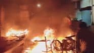 Mhow Communal Clash: Warehouse Set Ablaze in Violence-Hit Town of Madhya Pradesh Amid Heavy Police Deployment