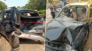 Mumbai Flyover Accident: SUV Driven by 21-Year-Old Man Hits Black-and-Yellow Cab on Elphinstone Bridge; Passenger Among 2 Killed (See Pics)