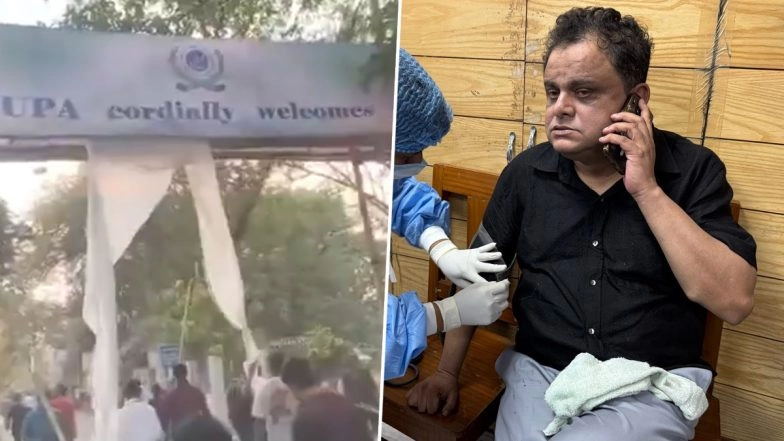 Jadavpur University Row: SFI Members Gherao West Bengal Education Minister Bratya Basu Inside Campus, Demand Immediate Election of JU Students&rsquo; Council (See Pic and Videos)