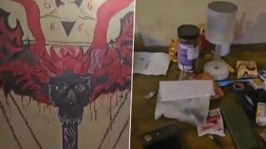 Saurabh Rajput Murder Case: ‘Black Magic’ Angle Suspected As Scary Mural With Occult Symbols Found in Muskan Rastogi’s Boyfriend Sahil Shukla’s Room (Watch Videos)