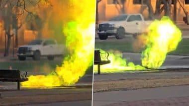 Texas Tech Campus Fires: ‘Green Flames’ Seen in Lubbock, Power Outage, Gas Odor Reported (Watch Video)