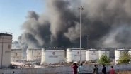Deoghar Fire: Massive Blaze Erupts at Parking Lot of Indian Oil Depot in Jharkhand, Fire Fighters Present at Spot (Watch Video)