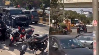 Noida: Pedestrians Escape Narrowly As SUV Driver Rams Multiple Vehicles in Sector 16; Police Respond After Video Goes Viral