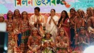 Holi 2025: West Bengal CM Mamata Banerjee Attends Dolyatra, Holi Milan Utsav in Kolkata (Watch Videos)
