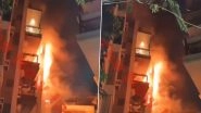Delhi House Fire: 3 People Safely Rescued After Massive Blaze Breaks Out in East Kailash, Video Shows Raging Flames