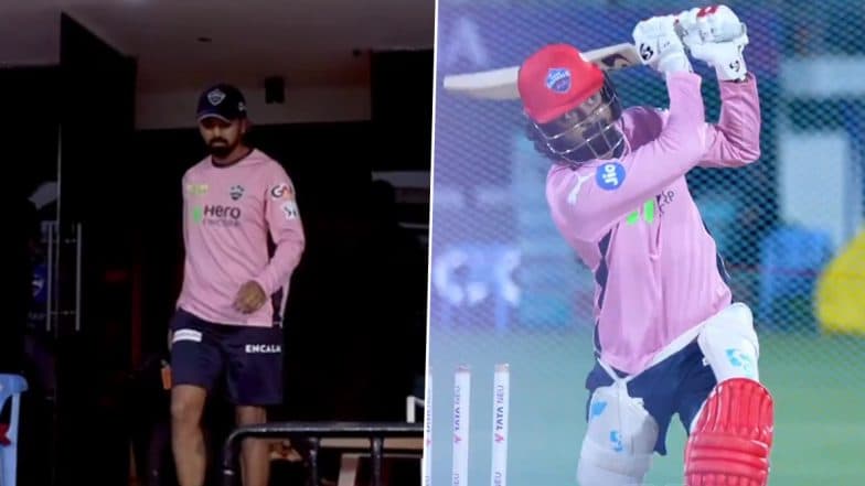 KL Rahul Joins Delhi Capitals Squad, Spotted Batting in Nets Ahead of DC vs SRH IPL 2025 Match (Watch Video)