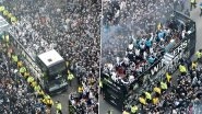 Thousands of Fans Join In As Newcastle United Celebrates English League Cup 2024&ndash;25 Title Win (Watch Video)
