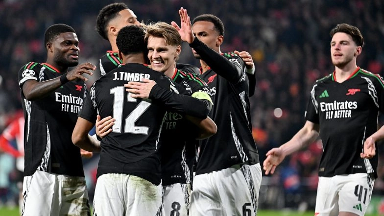 UEFA Champions League 2024–25: Martin Odegaard Scores Brace As Arsenal Secures Record 7–1 Away Win Against PSV Eindhoven