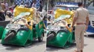 Bengaluru Road Accident: Auto Driver, Passenger Killed As Vehicle Gets Crushed Between 2 BMTC Buses in Banashankari (Watch Video)