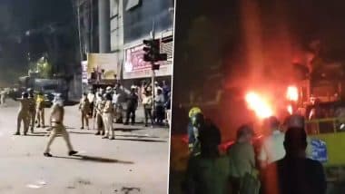 Nagpur Violence: Clashes Erupt in Maharashtra Town Over Rumours of Burning of Holy Book of Muslim Community As Aurangzeb Tomb Row Continues (Watch Video)