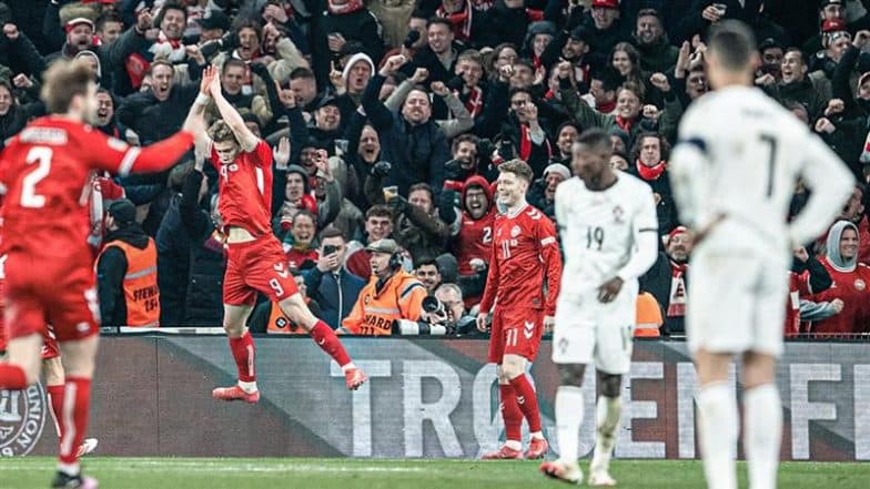 Rasmus Hojlund Performs Cristiano Ronaldo's 'Siu' Celebration After Scoring Goal In Denmark's Win Over Portugal in UEFA Nations League 2024–25 Quarterfinals (Watch Video)