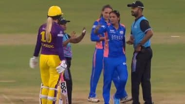 Harmanpreet Kaur Lashes Out on Sophie Ecclestone After ‘Slow Over-Rate’ Issue During MI-W vs UPW-W WPL 2025 Match (Watch Video)