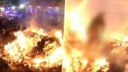 Mathura Shocker: Man Runs Through Blazing Holika Fire in Phalen Village, Leaves Crowd in Awe; Video Goes Viral