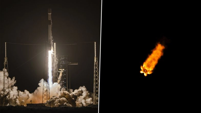 SpaceX Falcon 9 Rocket Launches 21 Starlink Satellites Into Low-Earth Orbit From Cape Canaveral in Florida (Watch Video and Pic)