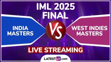 India vs West Indies IML 2025 Final Free Live Streaming Online: Watch TV Telecast of IND vs WI International Masters League T20 Cricket Match on Colors Cineplex and JioHotstar Online