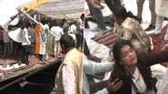 Madhya Pradesh Congress Leaders and Workers Injured After Stage Collapses During Protest in Bhopal, Video Surfaces
