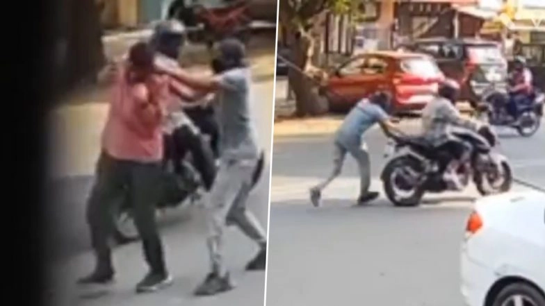 Chain Snatching Caught on Camera in Delhi: 2 Bike-Borne Men Snatch Another Man’s Chain During Morning Walk in Mayur Vihar, CCTV Video Surfaces