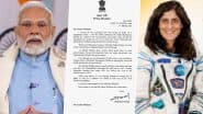 PM Narendra Modi Pens Letter to NASA Astronaut Sunita Williams Ahead of Her Homecoming, Says ‘Looking Forward to Seeing You in India’