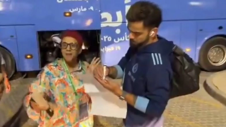 ‘Bura Na Mano Kohli Hai’: Fan Comes Up With Unique Chant For Virat Kohli Ahead of IND vs NZ ICC Champions Trophy 2025 Final, Star Indian Batter Signs Her Artwork (Watch Video)