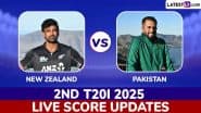 New Zealand vs Pakistan Live Updates of 2nd T20I 2025: Michael Bracewell Wins Toss, NZ to Bowl First; See Playing XIs