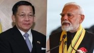 PM Narendra Modi Holds Conversation With Myanmar Military Junta Chief Min Aung Hlaing, Offers Condolences and Assistance