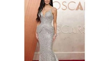 Entertainment News | Oscars 2025: Demi Moore Stuns on Red Carpet in a Plunging Neckline Gown