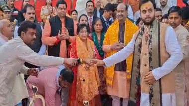 India News | Lok Sabha Speaker Om Birla and His Wife Perform Prayers at Keshighat , Vrindavan