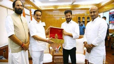 India News | Telangana CM Meets Union Jal Shakti Minister, Seeks Allocation of Fair Share of Krishna Waters to State