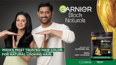 Business News | Garnier Black Naturals Teams Up with MS Dhoni and Sakshi Singh Dhoni to Build the New Symbol of 'T'rust