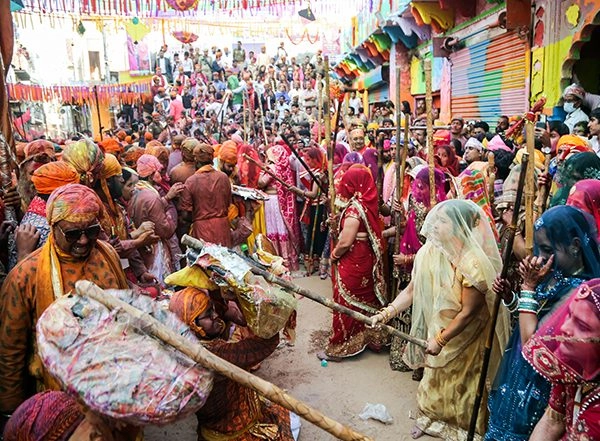 Entertainment News | Mathura: Lathmar Holi Celebrations Begin in Barsana with Vibrant Festivities