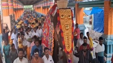 India News | Thousands of Devotees Participate in Poochorithal Festival at Samayapuram Mariamman Temple