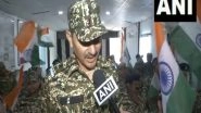 India News | Jammu and Kashmir: CRPF Jawan Cheer for India Ahead of IND Vs NZ Final in ICC Champions Trophy