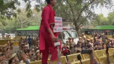 India News | Delhi: Mahila Congress Protest at Jantar Mantar for 33% Women Reservation in Lok Sabha and Assemblies
