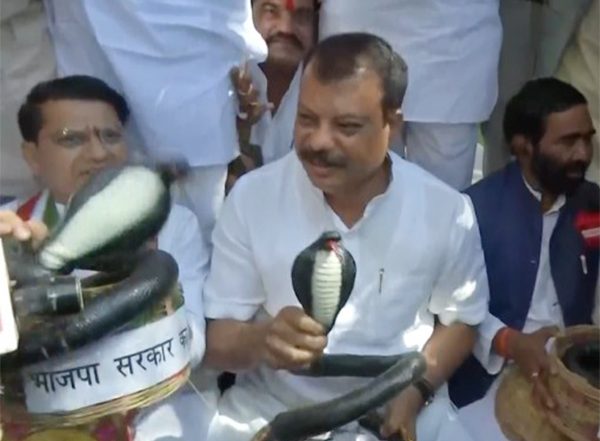 India News | Congress Holds Protest Against State Govt Outside Madhya Pradesh Assembly
