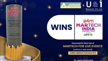 Business News | U and I Resources Pvt Ltd & Jainam Broking Ltd Win at E4m MarTech India Awards 2024, Standing Among Global Leaders