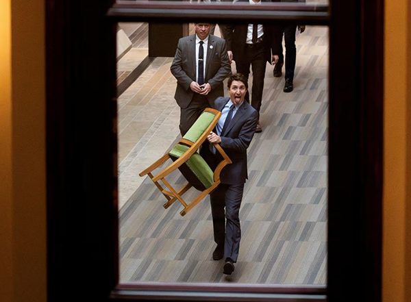World News | A Tongue-in-cheek Farewell: Justin Trudeau Exits Parliament with Chair in Hand