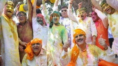 India News | Gujarat CM Bhupendra Patel, Speaker Shankarbhai Chaudhary, Ministers, and MLAs Celebrate Holi Festival