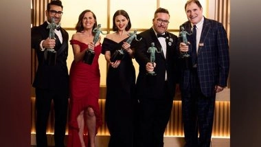 Entertainment News | Selena Gomez Surprises 'Only Murders in the Building' Co-stars Martin Short, Steve Martin with SAG Trophies