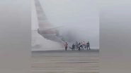 World News | Passengers Evacuated as American Airlines Plane Catches Fire in Denver