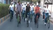 Sports News | Ahmedabad: Mansukh Mandaviya Participates in Fit India Sunday on Cycle' Campaign