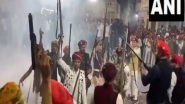 India News | Rajasthan: Udaipur's Menar Village Celebrates 'Gunpowder Holi' with Firecrackers, Cannons