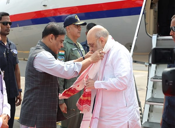 India News | Union Minister Amit Shah Arrives in Assam to Address Annual Conference of All Bodo Students Union