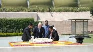 World News | New Zealand PM Christopher Luxon Pays Tribute to Mahatma Gandhi at Rajghat