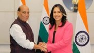 World News | Rajnath Singh Discusses Defence, Intelligence Sharing with Tulsi Gabbard