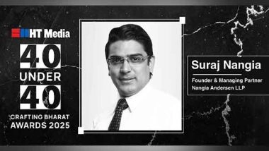 Business News | Suraj Nangia Honored with Hindustan Times 40 Under 40 Award for Pioneering Leadership and Innovation