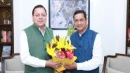 India News | BJP National Media Incharge Anil Baluni Meets Uttarakhand CM Dhami at Uttarakhand Bhawan