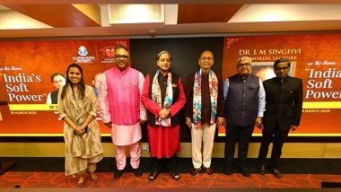 Business News | India's Soft Power Balances Ancient Wisdom and Modern Multi-Alignment: Dr. Shashi Tharoor at 10th Dr. L. M. Singhvi Memorial Lecture