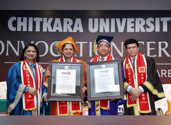 Business News | Chitkara University Confers Honorary Doctorate on Joy Alukkas for Entrepreneurial Excellence